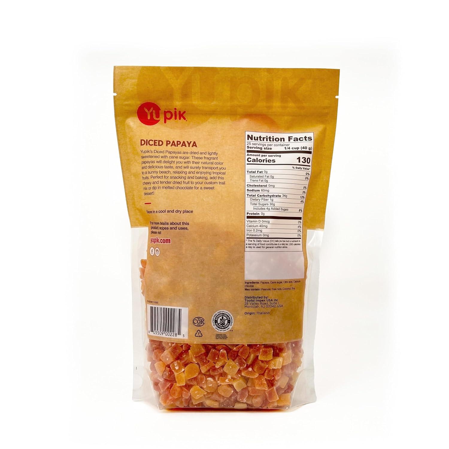 image:imageYupik Dried Papaya Diced 22 lb 352 oz GlutenFree Vegan Kosher Sweetened Tropical Dried Fruits Cubed Papaya Pieces No Added Sulphites Fruity Snacks For Baking Topping amp Inclusions