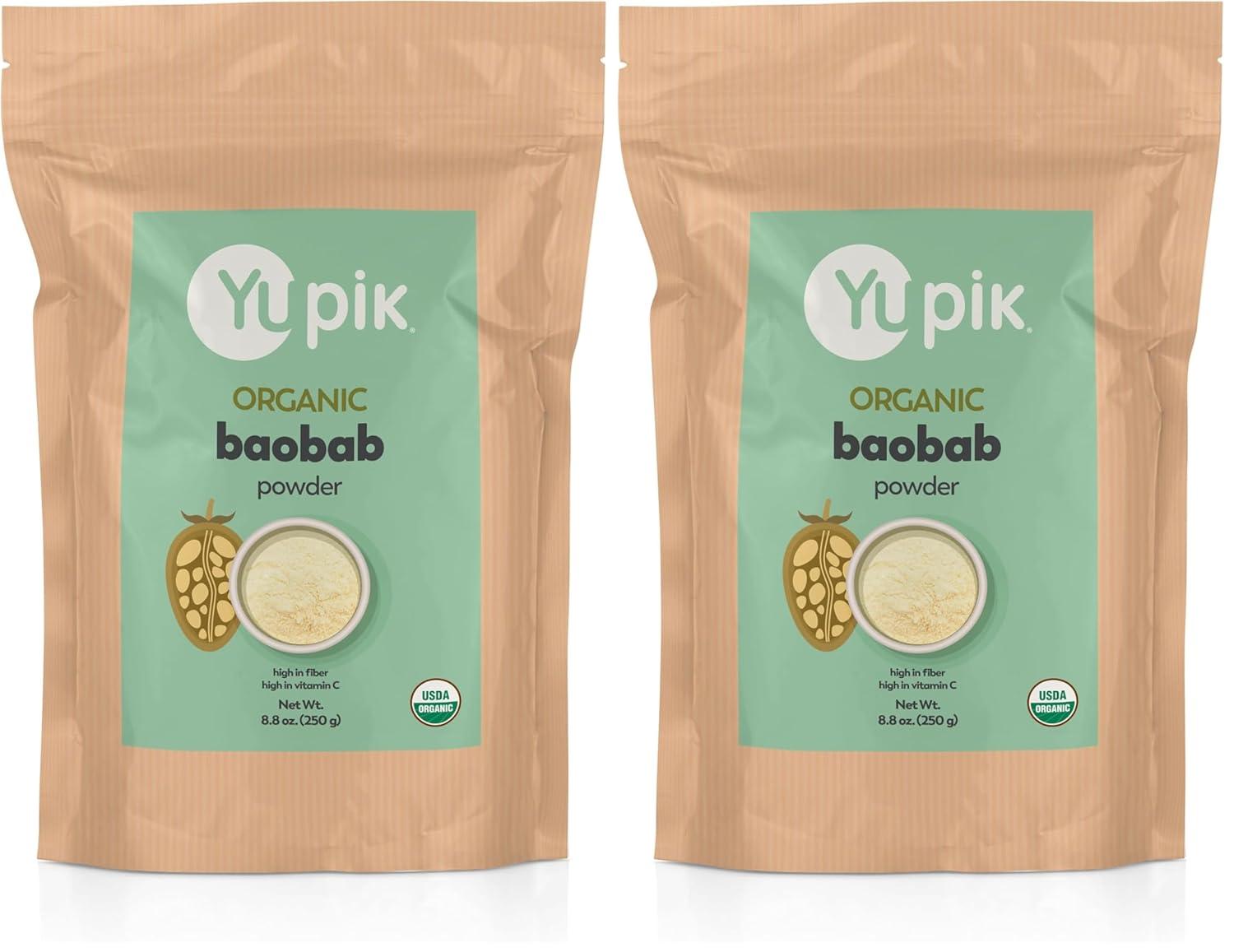image:imageYupik Organic Baobab Powder 88 oz USDA Certified NonGMO Vegan GlutenFree Kosher High in Fiber Tart Superfood for Smoothies Juices amp BakingYupik Organic Baobab Powder