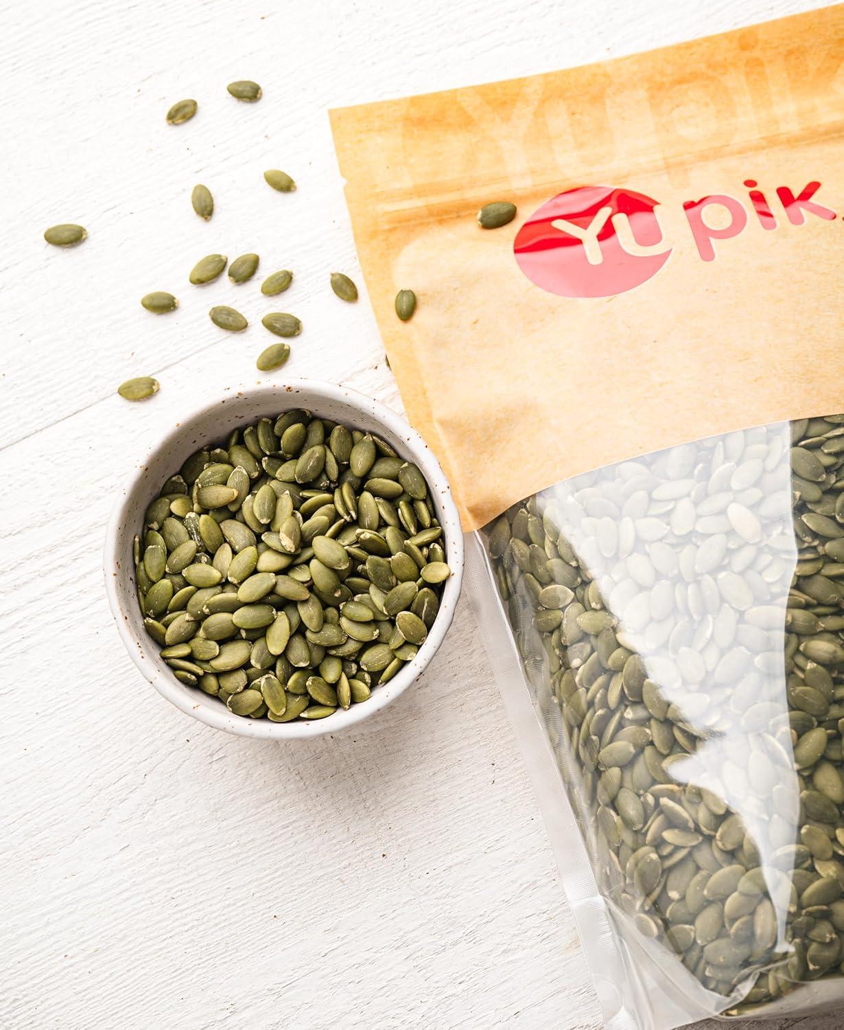 image:imageYupik Raw Pumpkin Seeds No Shell 1 lb 16 oz GMOFree GlutenFree Kosher Shelled Pepitas SaltFree OilFree PlantBased Protein Source of Fiber Healthy Snacks Ideal for Baking amp Topping
