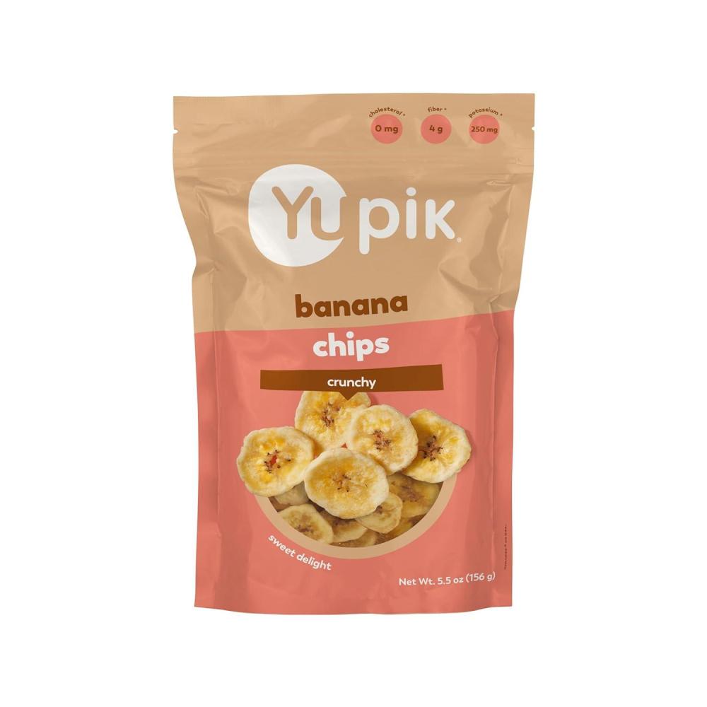 image:imageYupik Organic Sweetened Dried Banana Chips 141 Oz GlutenFree Kosher NonGMO Vegan Sliced Dried Fruits Lightly Sweetened Crunchy Snacks Ideal for Baking amp Topping55 Oz Pack of 1