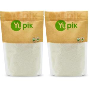 Yupik Organic Desiccated Coconut, Fine, 1 lb (16 oz), Non-GMO, Vegan, Gluten-Free, Kosher, Finely Ground, Unsweetened, No Added Sugar, Oil-Free, Source of Fiber, Healthy Snacks, Ideal for Topping(1 Pound (Pack of 2))