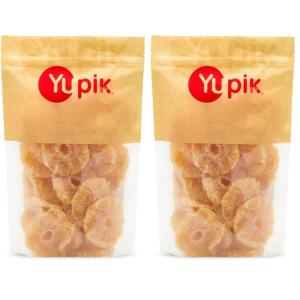 Yupik Pineapple Rings, Sulphite-Free, 2.2 lb (35.2 oz), Gluten-Free, Kosher, Sweetened Tropical Dried Fruits, Sliced Pineapple, Chewy, Source of Fiber, Fruity Snacks, Ideal for Baking & Topping(2.2 Pound (Pack of 2))