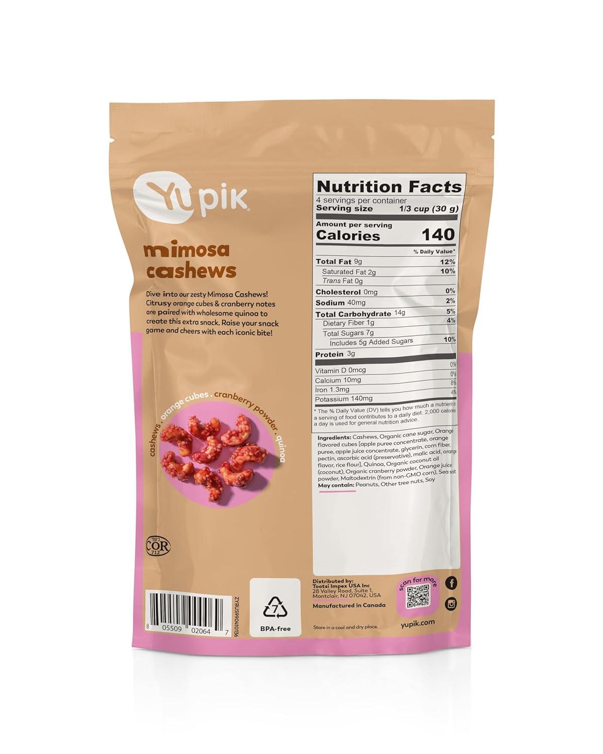image:imageYupik Orange Cranberry Mimosa Cashews 48 Oz Kosher Made with Natural Ingredients Brunch Flavor CocktailInspired Snack Sweet Glazed Cashews with Puffed Quinoa Party Snack