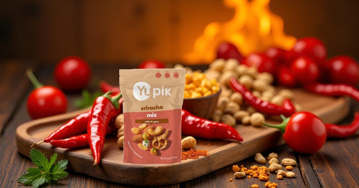 image:imageYupik Sriracha Mix 6 Oz Savory Crunchy Snack Spicy Blend BBQ Trail Mix Protein Snacks Cashews Wasabi Peas Pretzels Game Night amp Party Snack