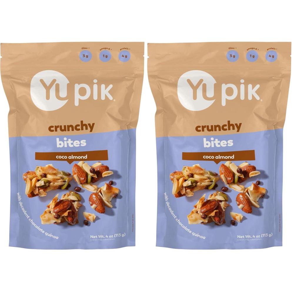 image:imageYupik Coco Almond Crunchy Bites 4 Oz GlutenFree Kosher NonGMO Maple Glazed Snack Coconut Clusters with Almonds Chocolate Quinoa Puffs amp Pumpkin Seeds Nutritious Healthy Snacks4 Ounce Pack of 2