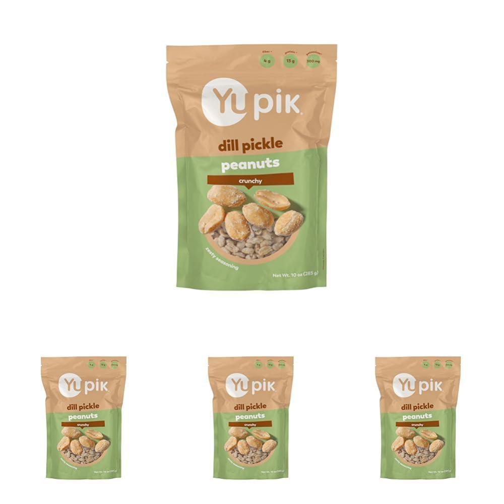 image:imageYupik Dill Pickle Peanuts 10 Oz Crunchy Savory Snack Made with Natural Ingredients Seasoned Peanuts with Dill Pickle Perfect for Party amp Game Night Protein Snacks Source of Fiber10 Ounce Pack of 4