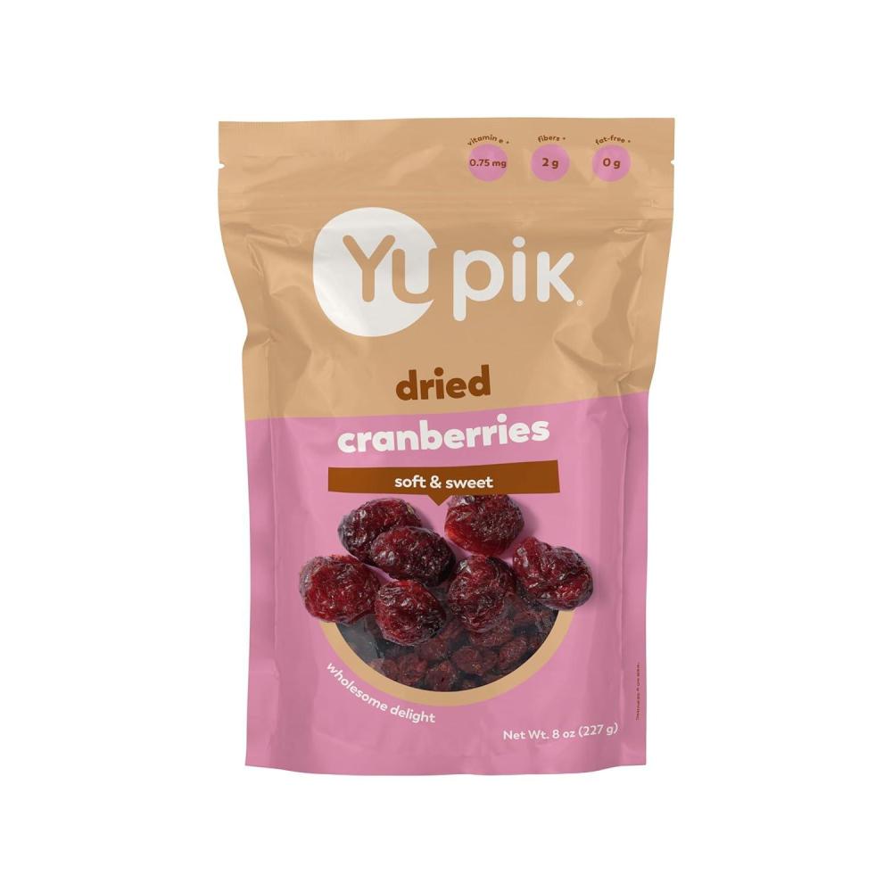 image:imageYupik Dried Cranberries 8 Oz GlutenFree Kosher Dried Fruits Whole Cranberries Lightly Sweetened Healthy Snacks