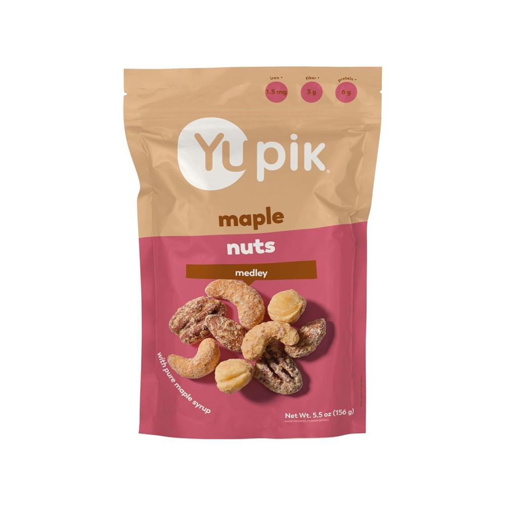 image:imageYupik Mixed Maple Nuts 55 Oz GlutenFree Snack Kosher NonGMO Maple Glazed Nuts With Pure Maple Syrup Dry Roasted Almonds Cashews Pecans Hazelnuts Cozy Cinnamon Flavored Snack