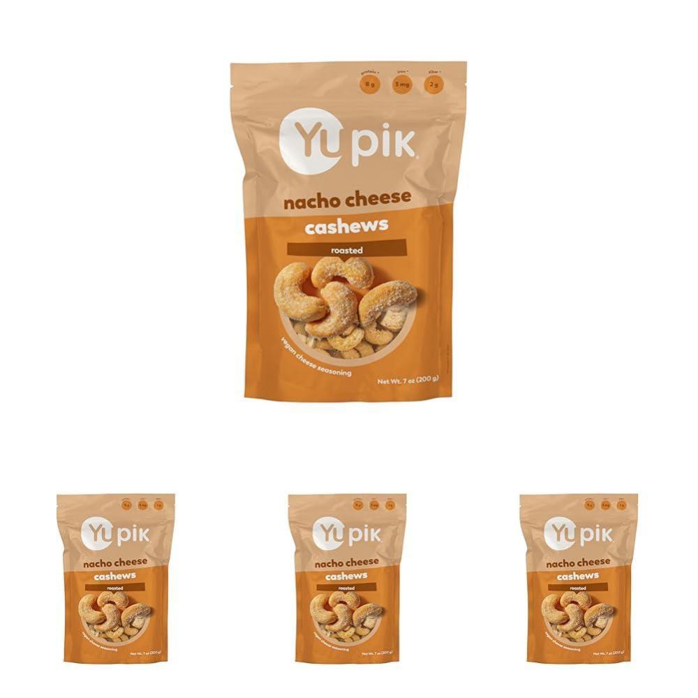 image:imageYupik Nacho Cashews 7 Oz Kosher Roasted Cashews with Vegan Cheese Seasoned Nuts Crunchy Savory Snack Nacho Cheese Flavor Perfect for Parties amp Game Night7 Oz Pack of 4