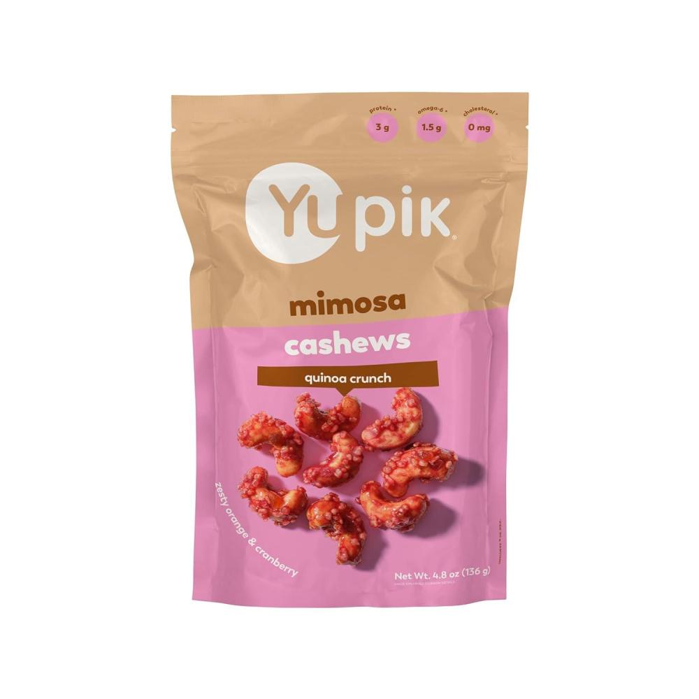 image:imageYupik Orange Cranberry Mimosa Cashews 48 Oz Kosher Made with Natural Ingredients Brunch Flavor CocktailInspired Snack Sweet Glazed Cashews with Puffed Quinoa Party Snack