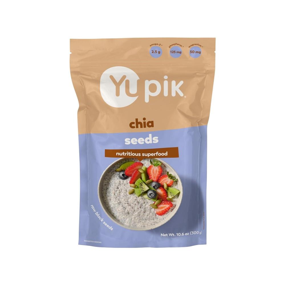 image:imageYupik Raw Black Chia Seeds 106 Oz GlutenFree Kosher Natural PlantBased Seeds Superfood Source of Omega3 and Magnesium Rich in Fiber Gels Easily106 Oz