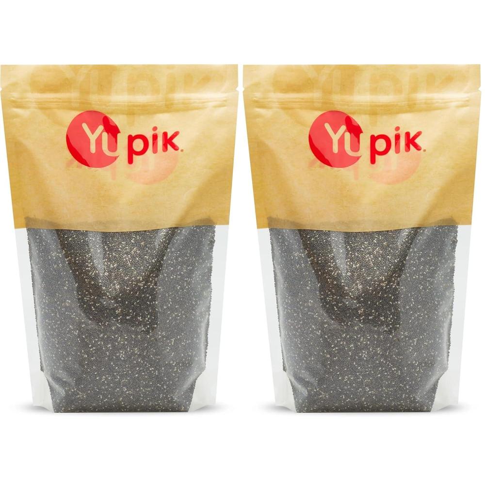image:imageYupik Raw Black Chia Seeds 106 Oz GlutenFree Kosher Natural PlantBased Seeds Superfood Source of Omega3 and Magnesium Rich in Fiber Gels Easily22 lb Pack of 2