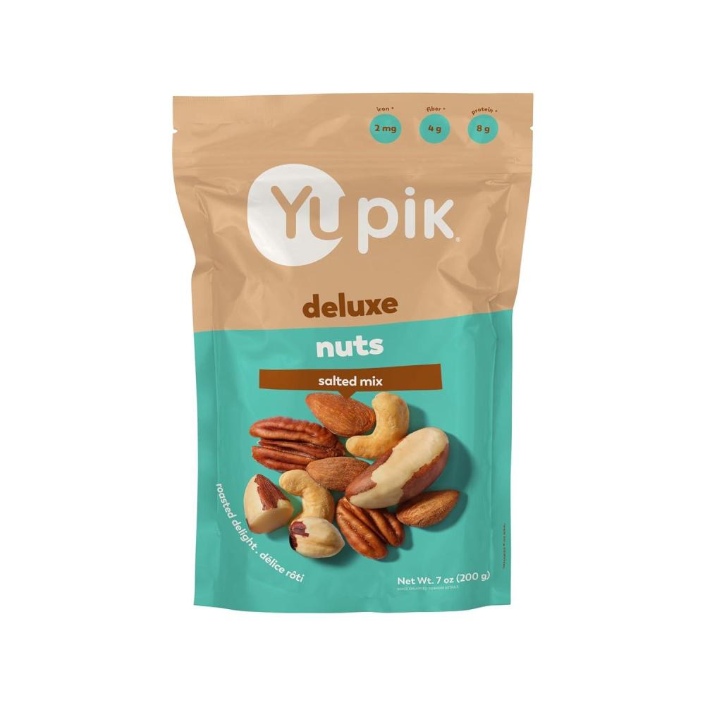 image:imageYupik Roasted Salted Mixed Deluxe Nuts 7 Oz Kosher Glutenfree NonGMO Savory Blend of Almonds Cashews Brazil Nuts Hazelnuts amp Pecans Crunchy Trail Mix Nutritious Protein Snacks7 Oz