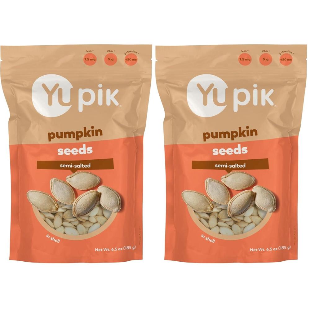 image:imageYupik SemiSalted Pumpkin Seeds in Shell 65 Oz Kosher GlutenFree Seeds With Sea Salt Healthy Snacks Rich in Fiber65 Oz Pack of 2