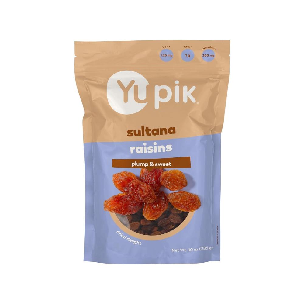 image:imageYupik Sultana Raisins 10 Oz GlutenFree Kosher Plump Dried Fruits Naturally Sweet Unsweetened Seedless Healthy Snacks