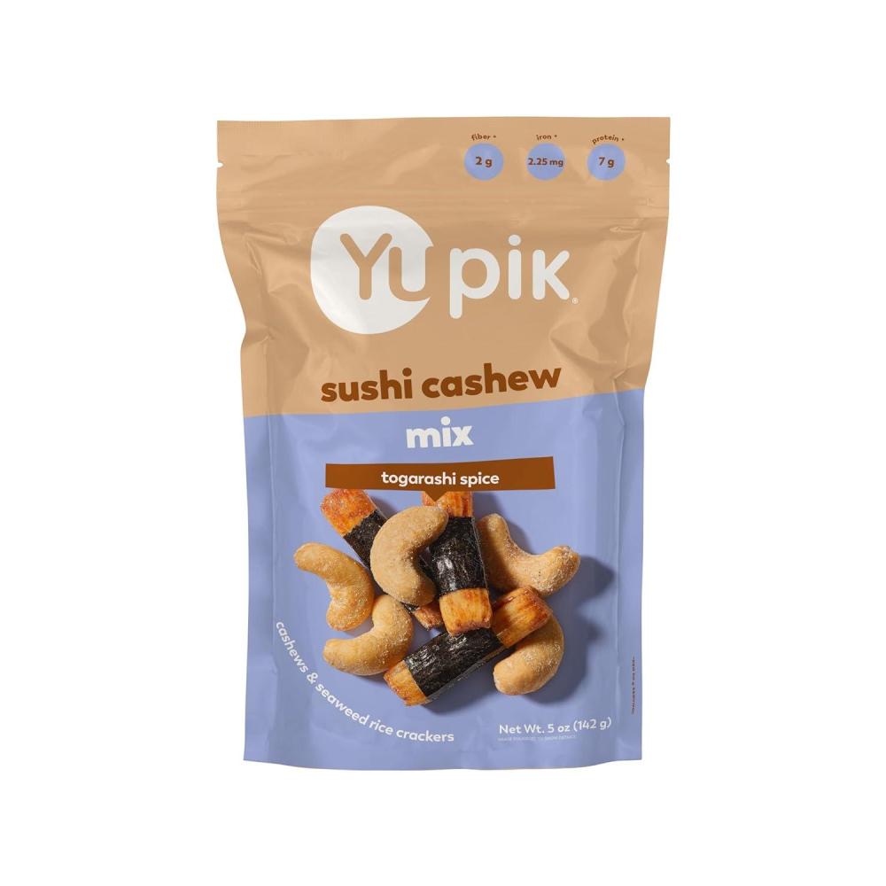 image:imageYupik Sushi Mix with Cashews 5 Oz Crunchy Savory Snack Rice Crackers Dried Seaweed Sushi Flavored Nuts Shichimi Togarashi Spices Unique AsianInspired Snack Party Snacks5 Ounce Pack of 1