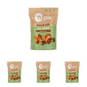 Yupik Lime & Chili Soy Sticks, 5 Oz, GMO-Free Snack, Crunchy Zesty Snack, Crispy Soya Crackers, Natural Flavors, Perfect for Any Occasion(5 Ounce (Pack of 4))