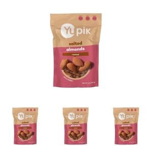 Yupik Roasted Salted Almonds, 8 Oz, Gluten-Free, Kosher, Crunchy Savory Snacks, Roasted Almonds with Sea Salt, Protein Nuts(8 Oz (Pack of 4))