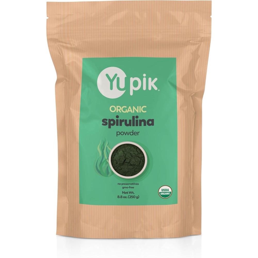 image:imageYupik Organic Spirulina Powder 88 oz USDA Certified NonGMO Kosher GlutenFree Vegan High in Protein Iron amp Antioxidants Superfood for Smoothies Shakes amp Baking88 Ounce Pack of 1