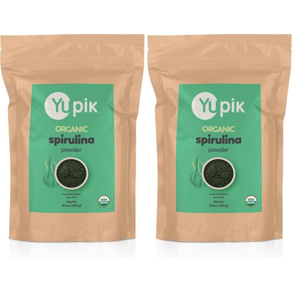 image:imageYupik Organic Spirulina Powder 88 oz USDA Certified NonGMO Kosher GlutenFree Vegan High in Protein Iron amp Antioxidants Superfood for Smoothies Shakes amp Baking88 Ounce Pack of 2