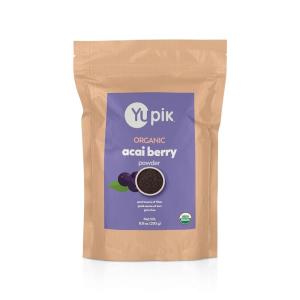 Yupik Organic Acai Berry Powder 8.8 oz, USDA Certified, Non-GMO, Vegan, Raw, Gluten-Free, Kosher, Superfood, Rich in Iron & Fiber, Perfect for Smoothie Bowls, Ice Pops & Baking(8.8 Ounce (Pack of 1))