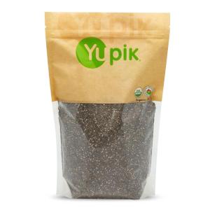 Yupik Organic Black Chia Seeds, 2.2 lb (35.2 oz), Gluten-Free, GMO-Free, Kosher, Vegan, Raw Plant-Based Superfood, Rich in Fiber, Source of Omega-3, Gels Easily, Perfect for Smoothies & Chia Pudding(Black Chia)