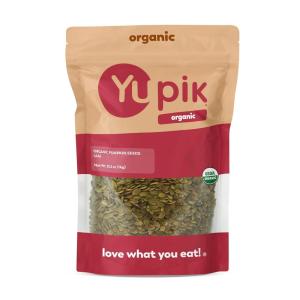Yupik Organic Raw Pumpkin Seeds, No Shell, 2.2 lb (35.2 oz), Gluten-Free, Non-GMO, Kosher, Vegan, Shelled Pepitas, Salt-Free, Plant-Based Protein, Fiber Source, Healthy Snacks, For Baking & Topping(2.2 Pound (Pack of 1))