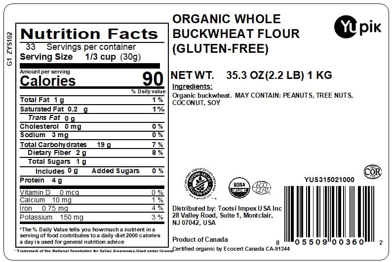 image:imageYupik Organic Millet Flour 22 lb 352 oz GlutenFree NonGMO Kosher Vegan Raw SaltFree PlantBased Protein Source of Fiber amp Iron Ideal for Baking amp Cooking352 Ounce Pack of 6