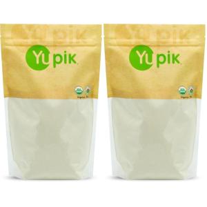Yupik Organic Brown Rice Flour, 2.2 lb (35.2 oz), Gluten-Free, Non-GMO, Vegan, Kosher, Finely Milled Powder from Whole Grain Brown Rice, Neutral Flavor, Source of Fiber & Protein, For Baking, Cooking(35.2 Ounce (Pack of 2))