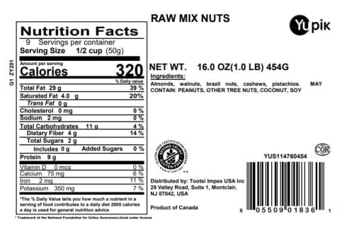 image:imageYupik Raw Mix Nuts 1 lb Premium Natural Mixed Nuts with Almonds Walnuts Pistachios Cashews and Brazil Nuts Healthy SnackBrown Pack of 116 Ounce Pack of 1