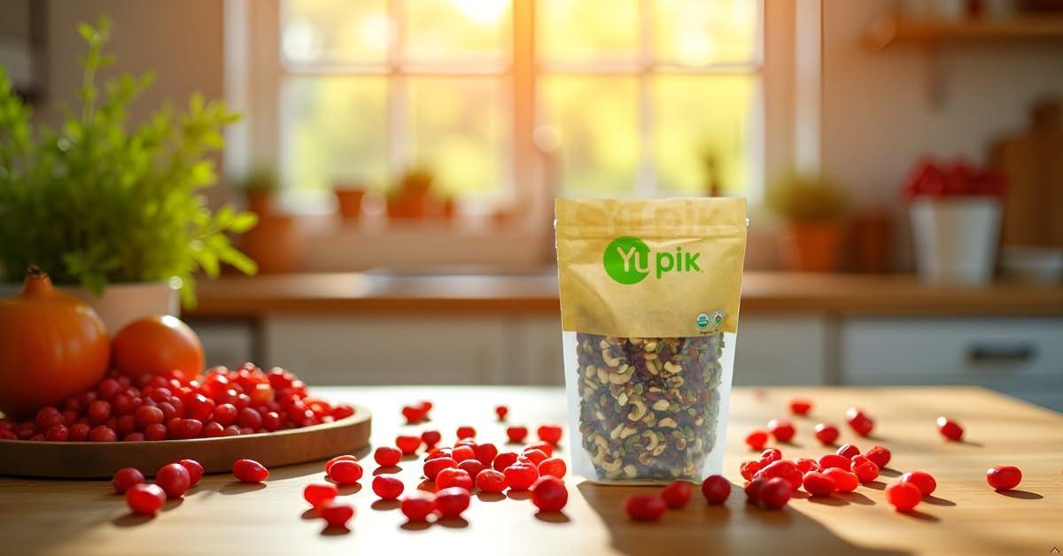 image:imageYupik Organic Kathmandu Mix 1 lb 16 oz Pack of 6 GlutenFree Vegan NonGMO Colorful Dried Fruit Seeds Beans amp Nuts with Goji Berries Mango Brazil Nuts Pumpkin Seeds amp Tamari AlmondsOrganic Goji Sport