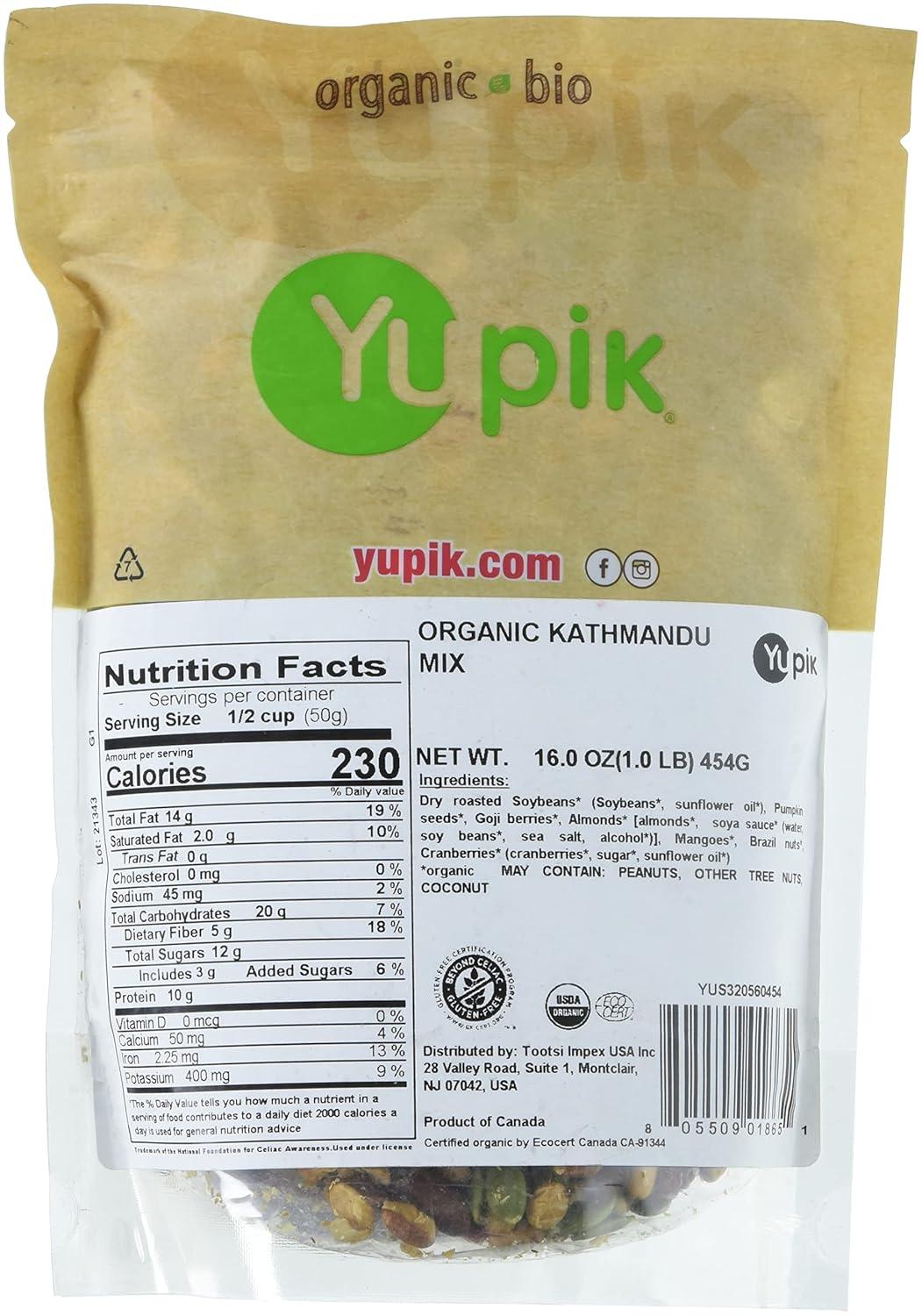 image:imageYupik Organic Kathmandu Mix 1 lb 16 oz Pack of 6 GlutenFree Vegan NonGMO Colorful Dried Fruit Seeds Beans amp Nuts with Goji Berries Mango Brazil Nuts Pumpkin Seeds amp Tamari AlmondsMango