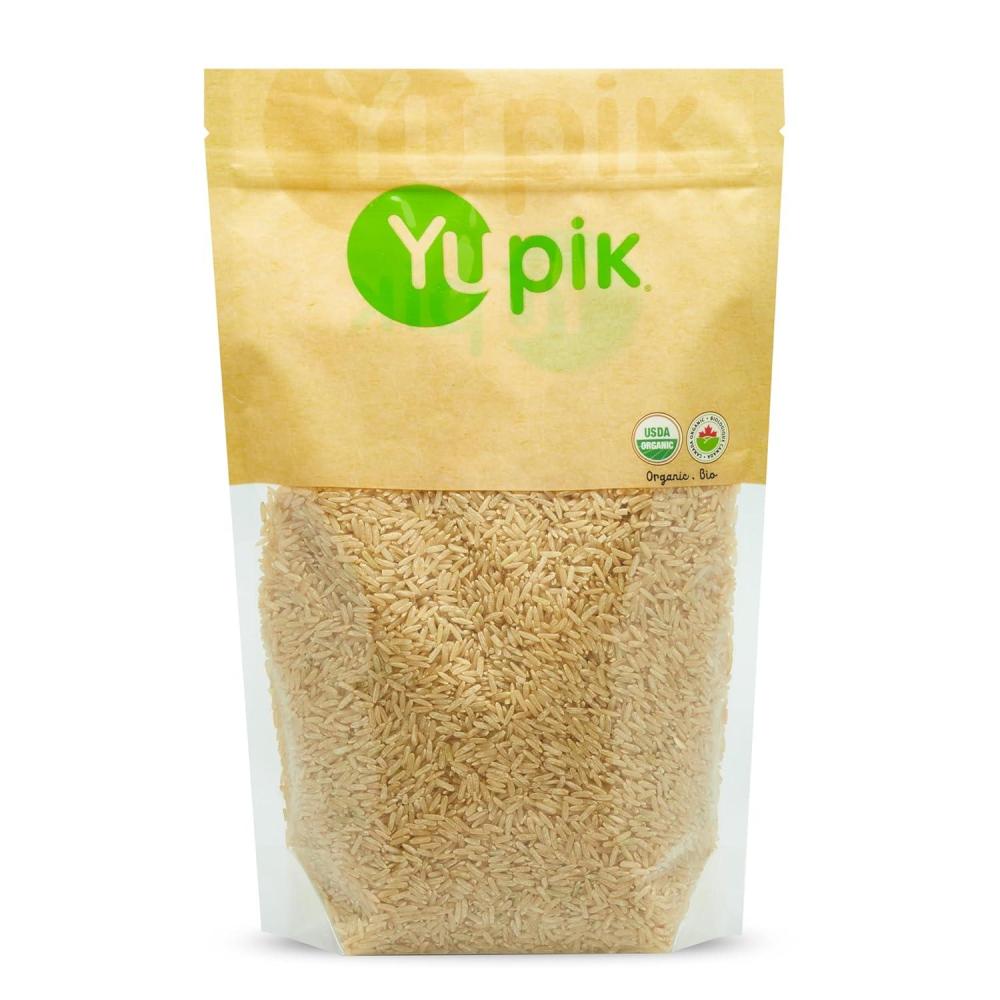 image:imageYupik Organic Brown Jasmine Rice Long Grains 22 lb 352 oz GlutenFree NonGMO Vegan Kosher Whole Grains WheatFree SaltFree Source of Fiber Ideal for Recipes Side Dishes amp MoreOrganic Brown Long Grain Jasmine
