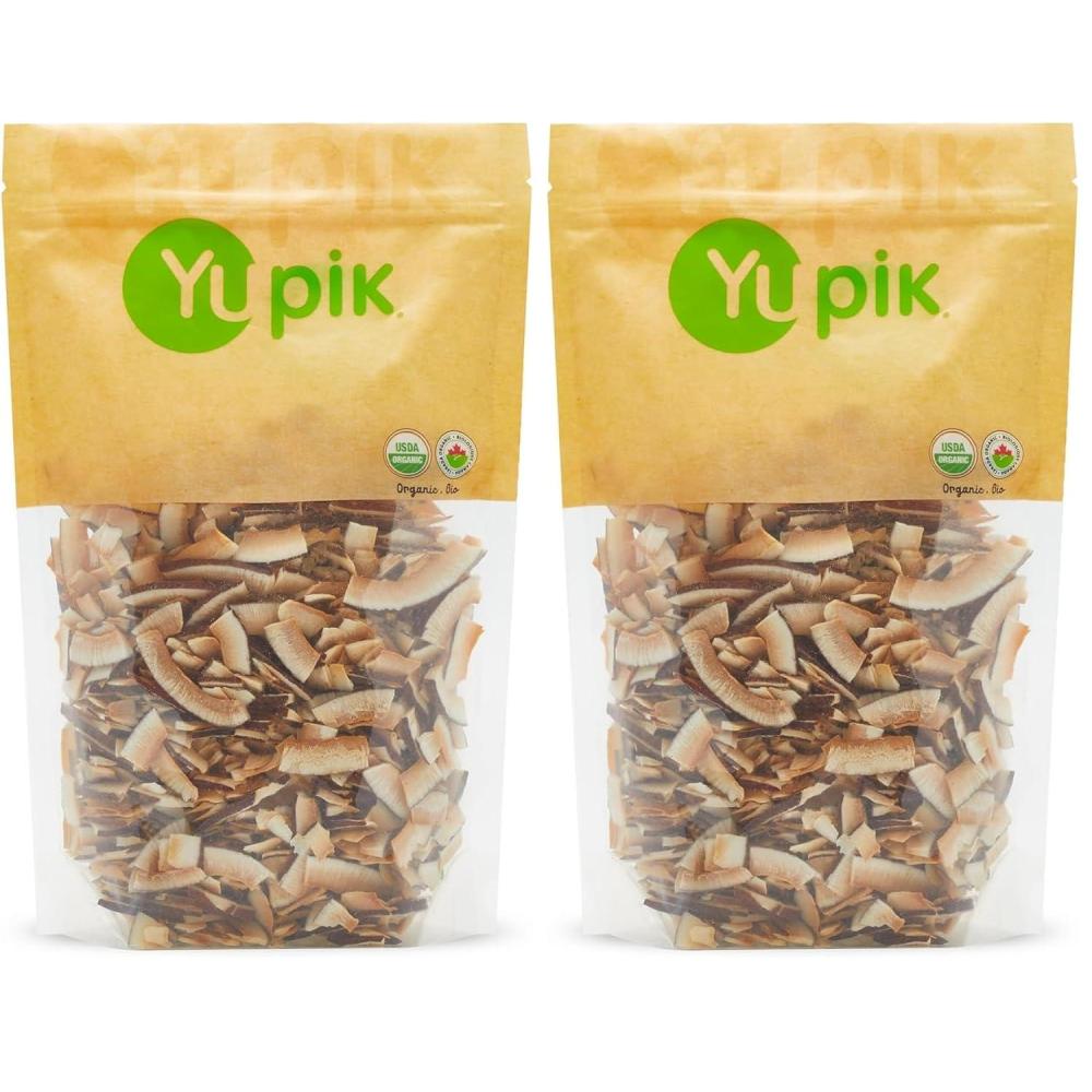 image:imageYupik Organic Toasted Coconut Smiles 22 lb 352 oz NonGMO Vegan GlutenFree Kosher Crunchy Unsweetened Coconut Thick Shavings No Added Sugar OilFree Source of Fiber Healthy Snacks22 Pound Pack of 2
