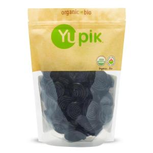 Yupik Organic Black Licorice Rolls, 1.1 lb (17.6 oz), Non-GMO, Helix Shaped, Natural Licorice Flavor, Chewy Candy, Fun Treat, Delicious Snack, Halloween Treats, Ideal for Gifting & Decorating(1.1 lb (Pack of 6))