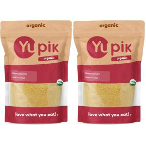 Yupik Organic Couscous, 2.2 lb (35.2 oz), Non-GMO, Vegan, Kosher, USDA Certified, Nutty & Tender Durum Wheat Grain, Low-Calorie, High Fiber & Protein, Ideal for Salads, Soups & Baking(2.2 Pound (Pack of 2))