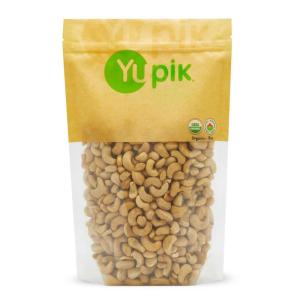 Yupik Organic Raw Cashews, 2.2 lb (35.2 oz), Kosher, Gluten-Free, Non-GMO, Vegan, Whole Nuts, Unsalted, Unroasted, Source of Protein & Iron, Nutritious, Crunchy, Healthy Snacks, For Baking & Cooking(2.2 Pound (Pack of 1))