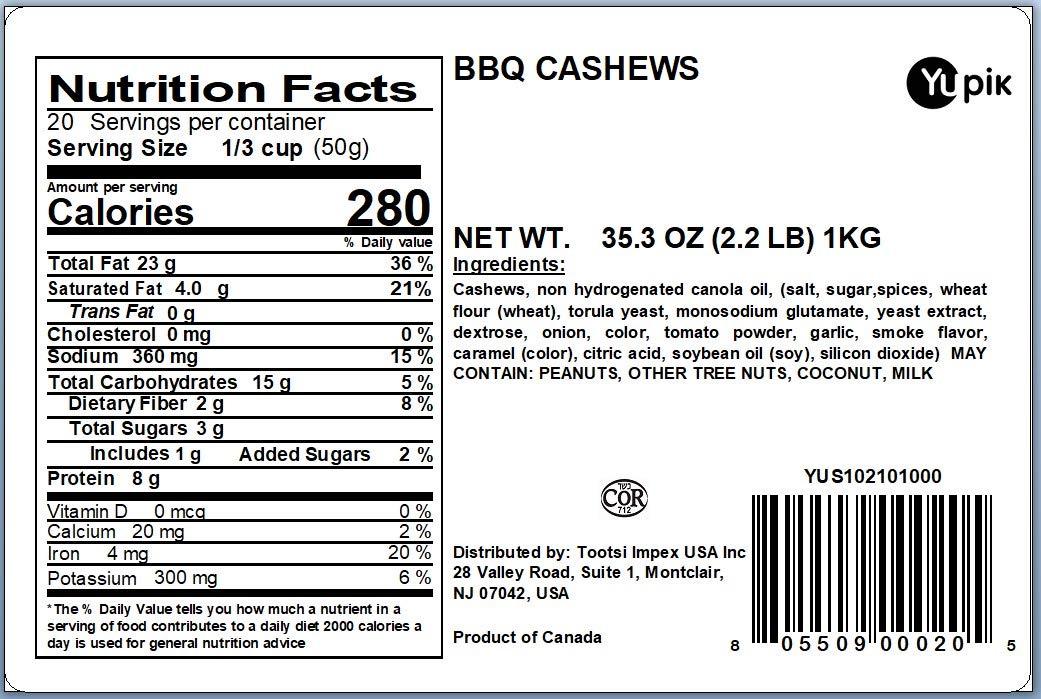 image:imageYupik BBQ Cashews 22 lb 352 oz Kosher Vegan Roasted Salted Nuts Seasoned Nuts with Spices Unique Smoky Flavor Source of Protein amp Iron Crunchy Savory SnacksBBQ