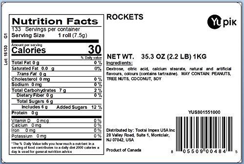 image:imageYupik Candy Rockets 22 lb 352 oz GlutenFree Multicolored Pressed Candies Individually Wrapped Sweet amp Fruity Flavors Trick or Treat Sweets Delicious Snacks Ideal for Gifting amp Holidays22 Pound Pack of 2