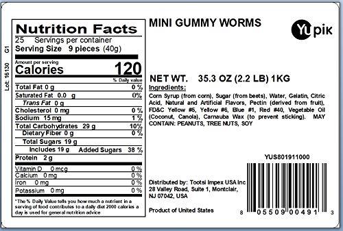 image:imageYupik Mini Gummy Worms 22 lb 352 oz GlutenFree DualColored Fruity Flavors Soft amp Chewy 2 Gummies Fun Treat Sweet Candy Delicious Snack Ideal for Gifting Holidays amp BakingChocolate