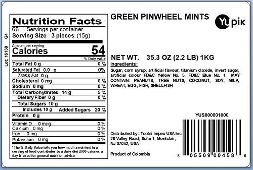 image:imageYupik Scotch Mints 22 lb 352 oz Hard Candy Shell Refreshing Sweet Minty Flavor Classic Treat Delicious Snacks Ideal for Gifting amp HolidaysGreen Pinwheel