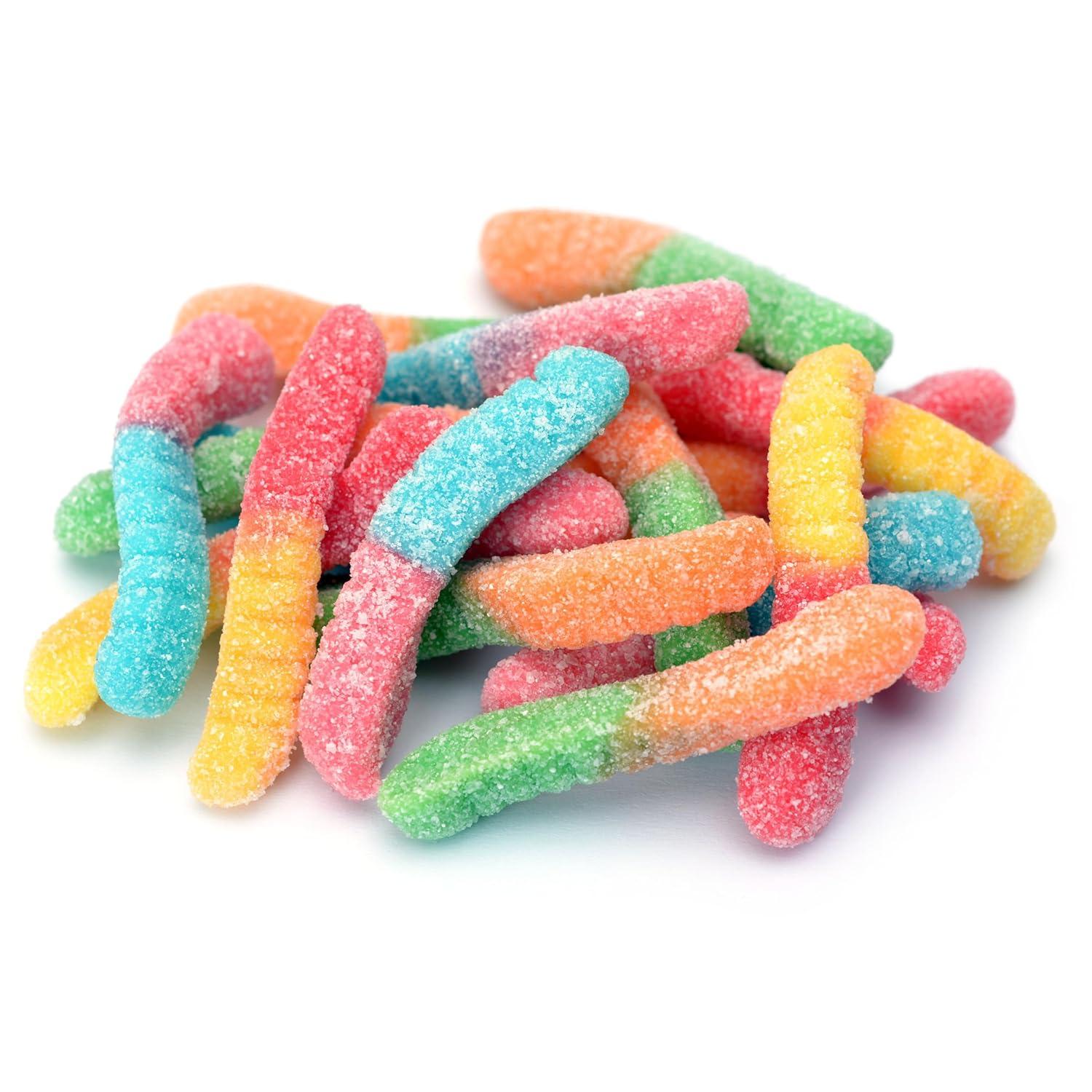 image:imageYupik Sour Gummy Neon Worms 22 lb 352 oz GlutenFree Sweet amp Sour Fruity Flavors Sugary Coating Chewy Small Gummies Fun Treat Sweet Candy Delicious Snack Ideal for Gifting Holidays amp Baking