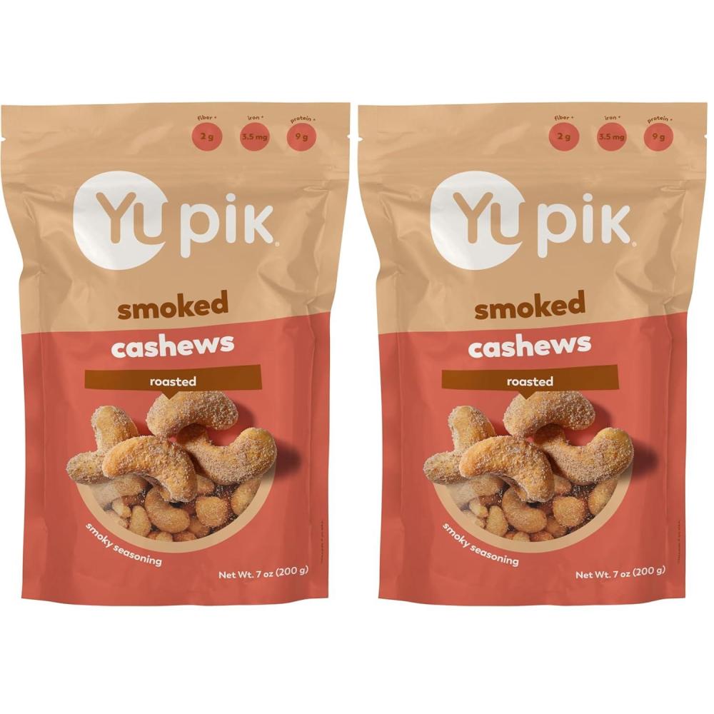 image:imageYupik Smoked Cashews 7 Oz Roasted Crunchy Savory Snack Made with Natural Ingredients Smoky Seasoning Unique Snack Perfect for Parties and Game Night7 Oz Pack of 2