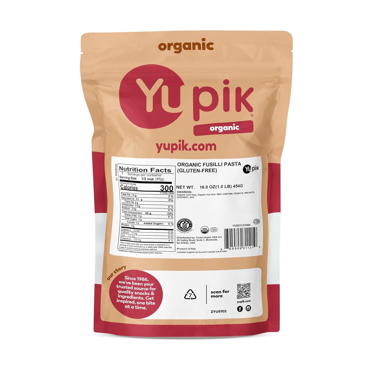 image:imageYupik Organic Fusilli Pasta 16 oz 1 lb GlutenFree EggFree NonGMO USDA Certified Made with Organic Corn amp Rice Flour Authentic Italian Taste