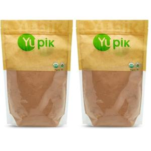 Yupik Organic Unsweetened Cocoa Powder, 2.2 lb (35.2 oz), Gluten-Free, GMO-Free, Vegan, Kosher, No Sugar Added, No Additives, Natural Powder, Excellent Source of Fiber & Iron,For Baking & Topping(2.2 lb (Pack of 2))
