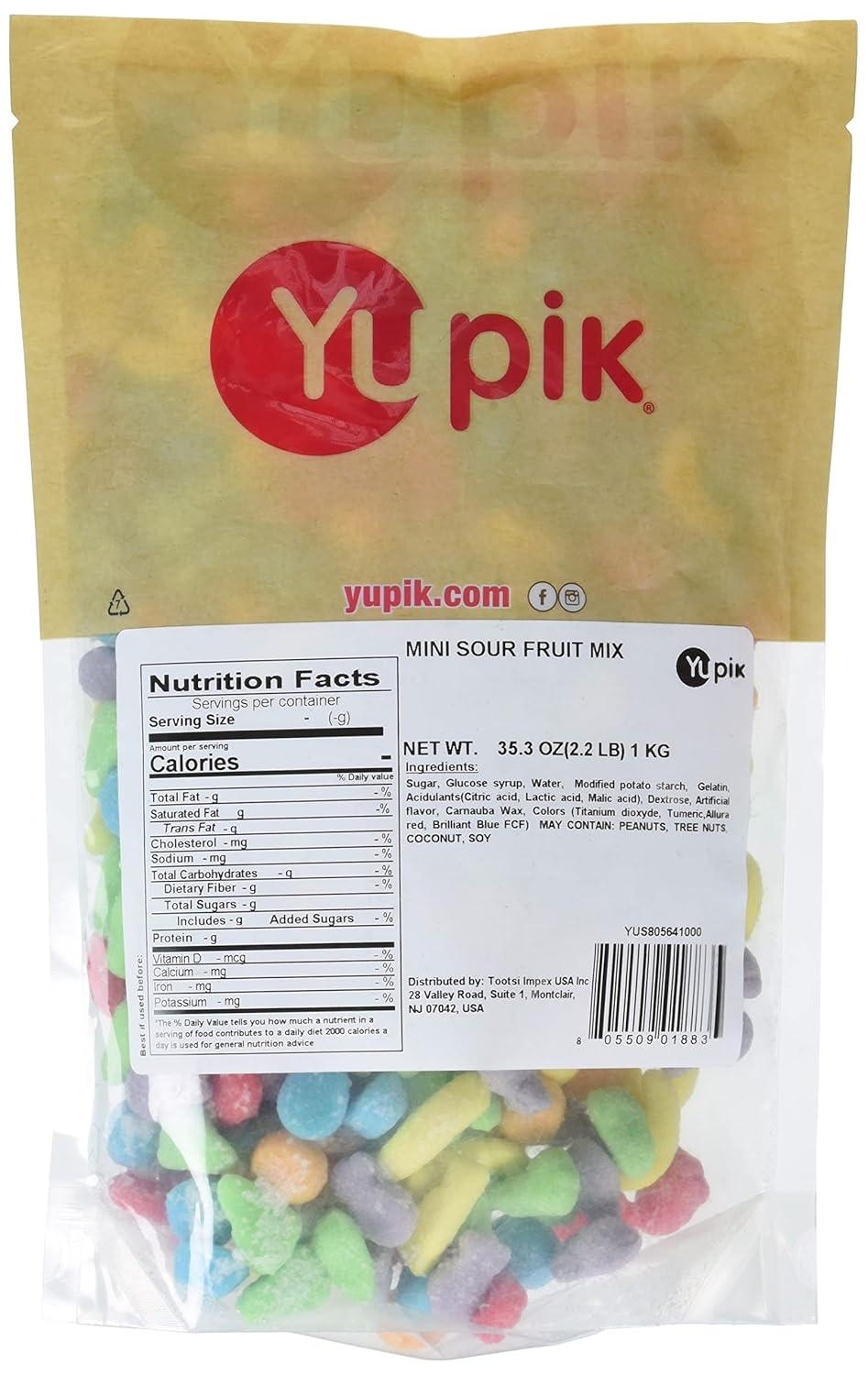 image:imageYupik Mini Sour Fruit Mix 22 lb 352 oz NonGMO Colorful Gummy Fruit Salad with Juicy Pears Bananas Oranges amp More Dusted in Sour Sugar for a Zingy Sweet Treat