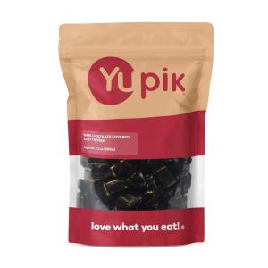 Yupik Dark Chocolate Covered Soft Toffees 17.6 oz, Miniature Bars, Rich Dark Chocolate, Chewy Caramel Candies, Individually Wrapped, Ideal for Snacking & Gifting