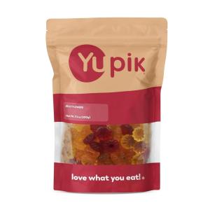 Yupik Gummy Jelly Flowers 17.6 oz (1.1 lb) Vegan Jelly Candies with Natural Colours & Fruit Flavours, Colourful Flower-Shaped Treats Ideal for Snacking, Sharing & Gifts