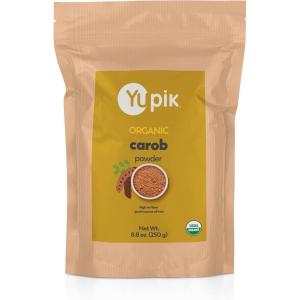 Yupik Organic Pure Raw Carob Powder 8.8 oz, USDA Certified, Non-GMO, Vegan, Gluten-Free, Caffeine-Free, Unroasted, Premium Superfood for Baking & Smoothies(8.8 Ounce (Pack of 1))